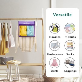 TEMUORG 7 Pcs Weekly Travel Organizer Pouches Day of Week Clothing Packing Cubes Monday to Sunday School Clothes Organizer for Kids (Purple)