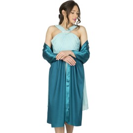 BlackButterfly Satin Shawl Bridesmaid Wedding Wrap Scarf (Teal Blue)