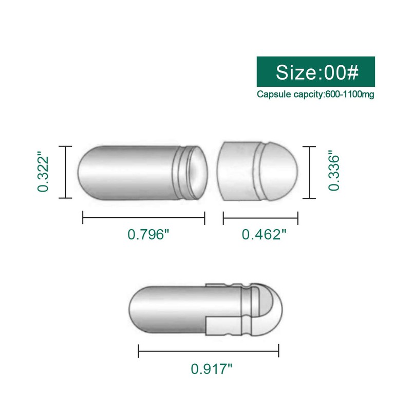 WANANFU Separated Empty Capsules Size 00 Vegetarian (1000 Count), Compatible