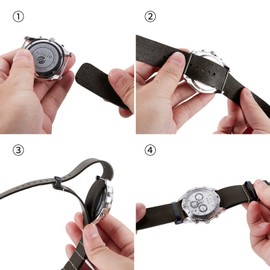 BINLUN Leather Watch Strap One Piece Oiled Leather Strap 18 mm 19 mm 20 mm 21 mm 22 mm 24 mm Replacement Watch Straps for Men and Women with Silver/Black Buckle, Leather, No gemstone