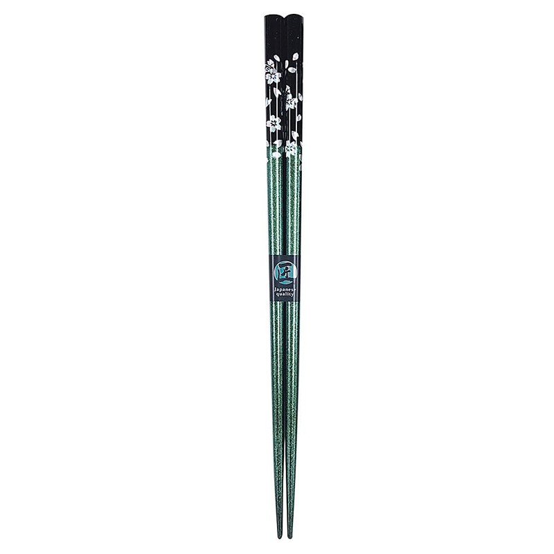 Chopsticks, Silver Cherry Blossoms, Green, Design with Paulownia Box, Wrapping,