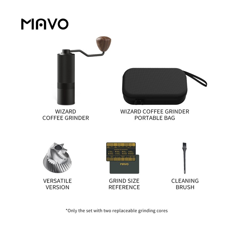MAVO Manual Coffee Grinder, Wizard Hand Coffee Grinder, Capacity 25g