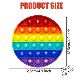 Pop It, Pop It Fidget Toys, Rainbow Bubble Autism Special Needs Stress Reliever Fidget Popper for Kids, Learning Sensory Popper Toy - Letters on One Side Numbers on The Other