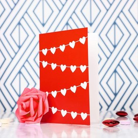 Valentine’s Greeting Cards, Blank Heart Patterned Cards with Red Envelopes (4 x 6 In, 36 Pack)