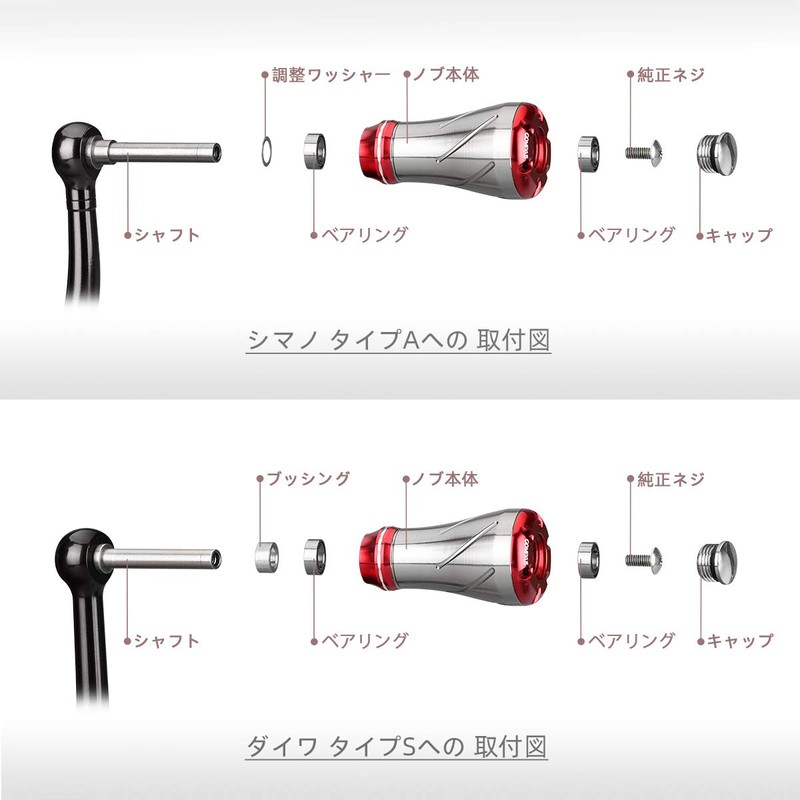 Gomexas A20 Reel Handle Knob, Daiwa Type S, Shimano Type