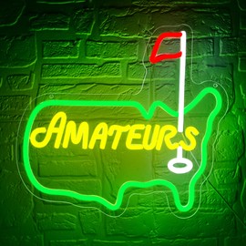 Amateur Neon Sign for Wall Decor Golf Neon Light for Man Cave Dimmable LED Light Up Sign for Golf Course Gym Club Bedroom Office Park Party Club Decor Birthday Gifts Art Size13.3 * 14.1In(WZCP068)