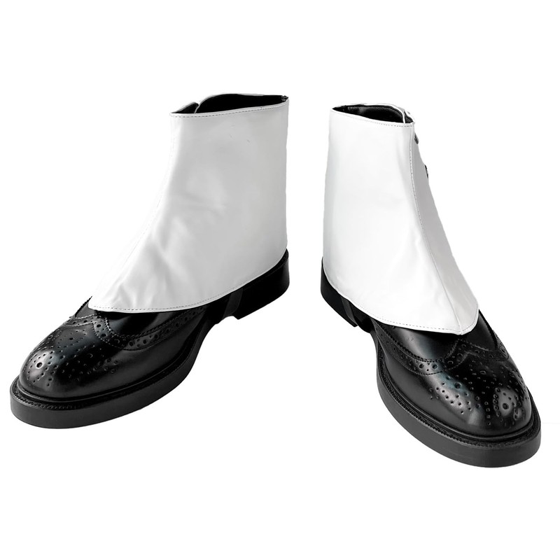 Men's Gangster Spats 20s Leather Boot Covers for Men Snap