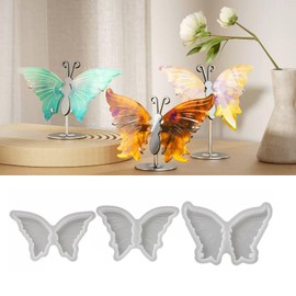 3PCS Butterfly Resin Molds Silicone,3D Wing Charm Silicone Molds for Epoxy Resin, Butterfly Epoxy Moulds for Wall Desktop,Cabinets Decor Home Office Craft Art Decor