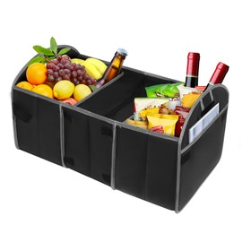 Figarge Car Boot Organiser Boot Bag Foldable Car Accessories Interior Car Accessories Car Organiser for Camping Shopping Sports Travel Organiser (Grey)