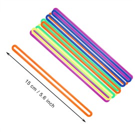 Mini Skater 5.6 Inch Plastic Travel Luggage Name Tag Loop Straps for Bag Tags ID Card Badge Holders, 10Pcs (Colorful)