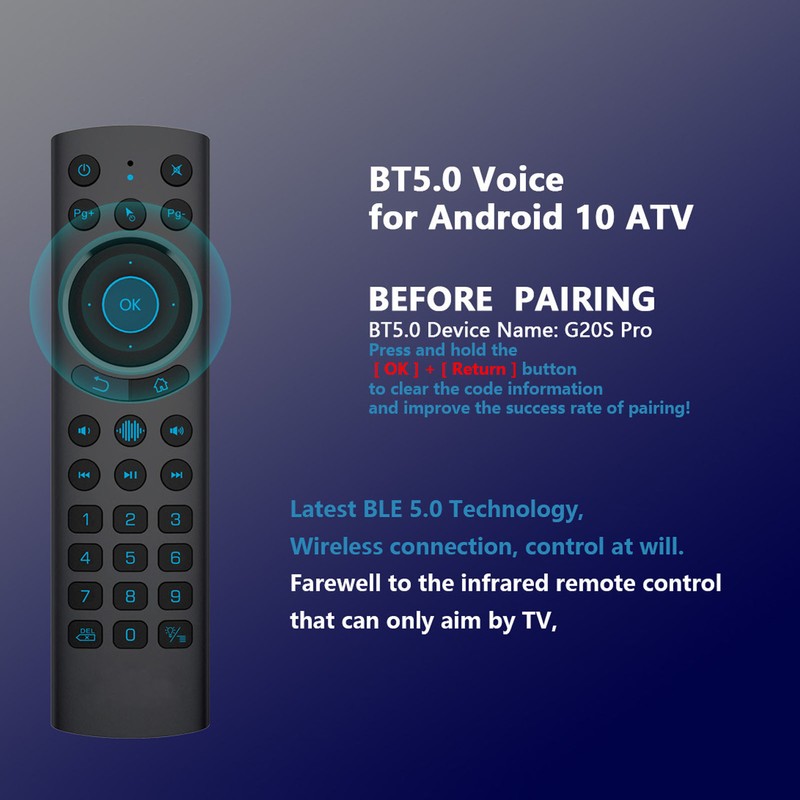 G20S PRO BT Bluetooth Voice Remote Control Dual Mode 2.4G