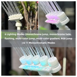 7-Color LED Solar Pool Fountain, 360 Degree Pool Waterfall Sprinkler, Rechargeable Outdoor Pond Water Fountain with Adjustable Lights for Inground Above Ground Swimming Pools Garden