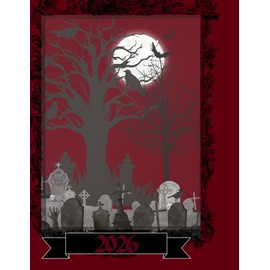 Spooky Graveyard 2026 A4 Desktop Diary With Week To Page: Gothic Weekly Organiser For Business or Home