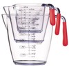 Colourworks CWMJUGSETRED KitchenCraft 3 Piece Measuring Jug Set - Red