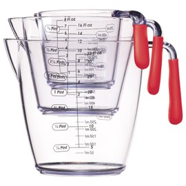 Colourworks CWMJUGSETRED KitchenCraft 3 Piece Measuring Jug Set - Red