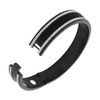 My Daily Styles Stainless Steel Black Silver-Tone Rubber Silicone Classic