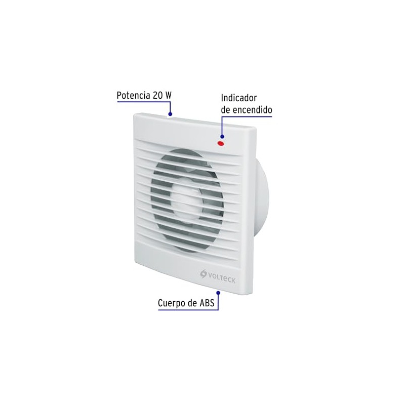 Volteck EXA-5B, Extractor de aire de 5" color blanco