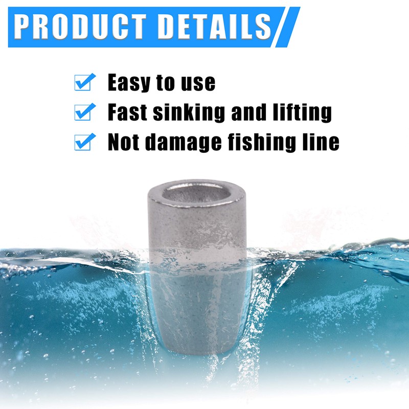 Fishing Iron Sinker Weights-70pcs Hollow Bullet Worm Sinker Weights with