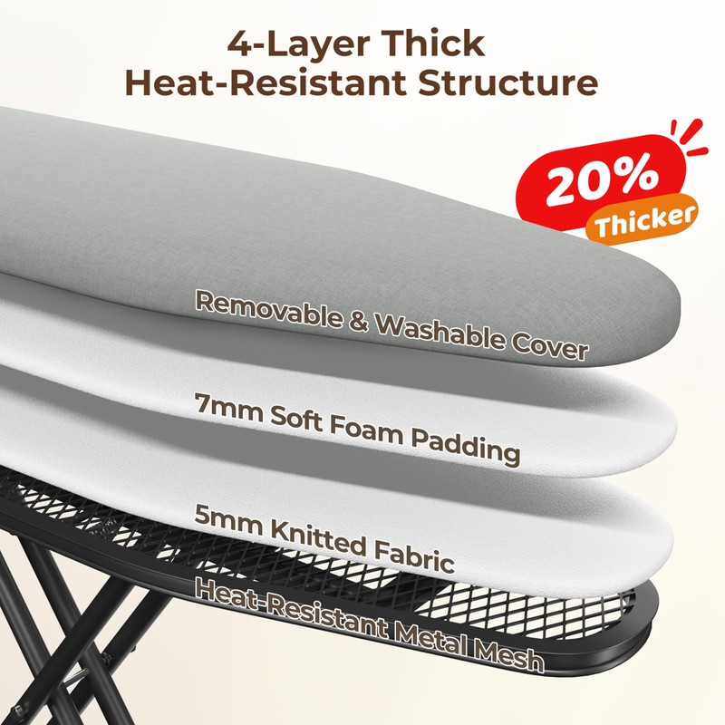 Yaheetech Foldable Ironing Board, Heavy Duty Iron Board with 9