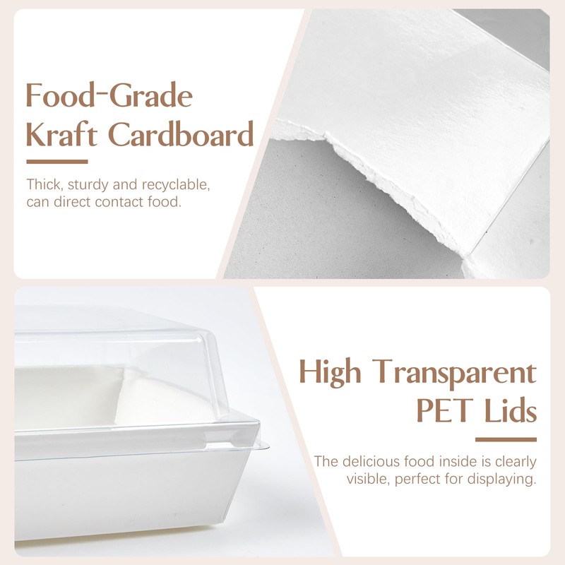 ZORRITA 50 Pack 5 Inch Paper Charcuterie Boxes with Clear