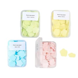 4 Boxes Paper Soap, 4 Random Different Scented Mini Portable Disposable Petal Hand Wash Sheets, Dissolvable Hand Bath Soap,Suitable for Outdoor,Camping and Hiking,Personal Care(Approx 400 Sheets)