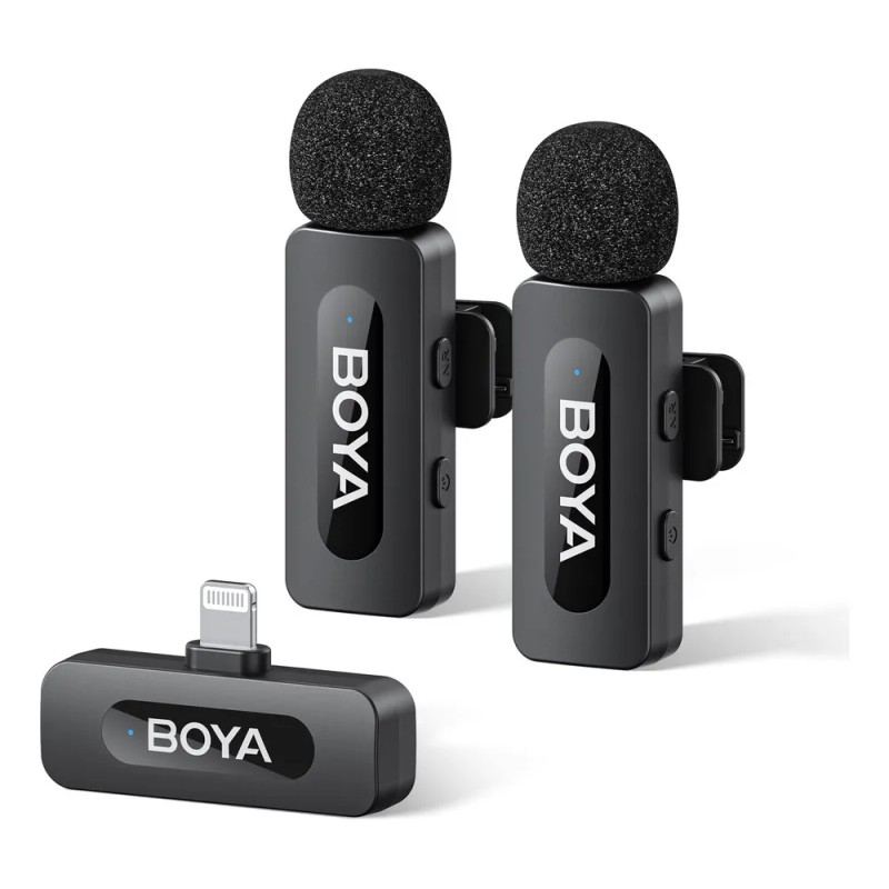 Sistema de micrófono inalámbrico Boya BY-v2 para iOS 2.4G con