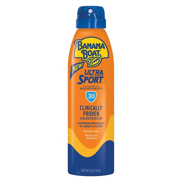 Banana Boat Ultra Sport Sunscreen Spray, New Formula, SPF 30, 6 Ounces
