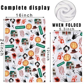 MYSOMY Horror Movie Kitchen Towels Horror Serial Killer Gift Horror Characters Kitchen Decor Horror Fans Gifts Horror Dish Towel (ELM STREET uk)