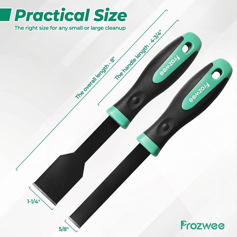 Prozwee 2PCS Carbide Scraper Set(1-1/4 inch & 5/8 inch),Super Gasket