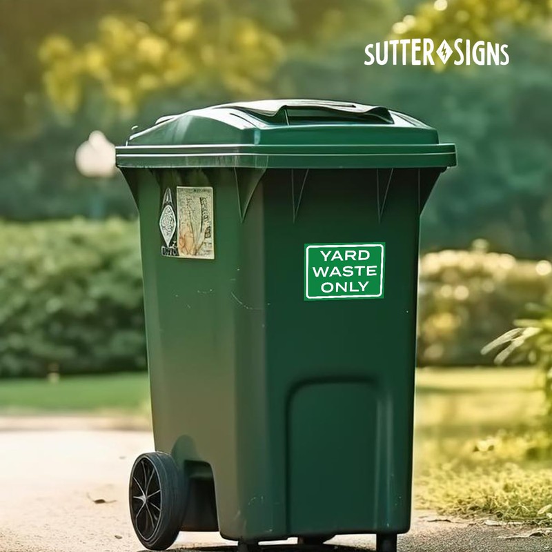 4pk Yard Waste Stickers 10" x 7" | Weatherproof Vinyl