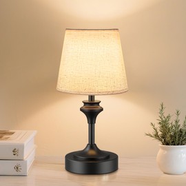 NIORSUN Portables Cordless Table Lamp, 10.2" Battery Operated Lamp, Bedside Table Lamp with Warm White Color,3 Way Dimmable Touch Desk Lamp for Bedroom Living Room Restaurant Black