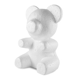 Super Z Outlet Foam Teddy Bear Shaped Flat Nose Polystrene Arts and Crafts Blank White DIY Mould Scultpture for Party Decorations, Wedding, Floral Arrangements (20cm x 13cm) (2)