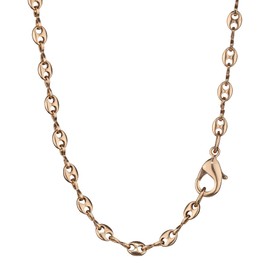 NKlaus Coffee Bean Necklace 925 Silver 3.6 mm Wide Elegant Silver Chain, Gold