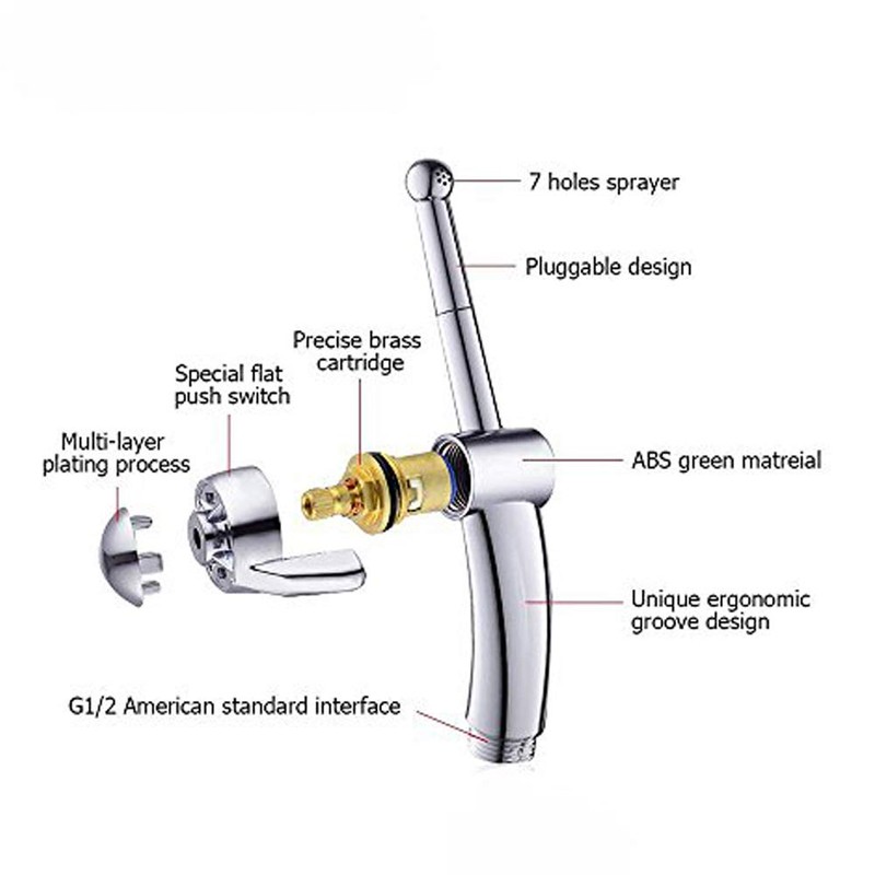 Hand Held Bidet sprayer for Toilet Showerhead Cleaning Kit Bathroom