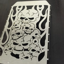 NBX-SkullRadiator Grille Cover Guard Protector for Kawasaki Vulcan VN 1500 stainless steel