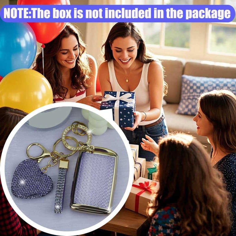 YIKECASE Key Fob Cover with Diamond Keychain for Women, Car