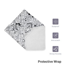 JJC 13.8-Zoll Kamera Schutzhülle, Neopren Kameratasche Objektivschutzhülle Selbstklebendes Tuch, Faltbare Schutzhülle für DSLR Kamera/Lens/Blitz/Phone/Pad, Schaltungsmuster