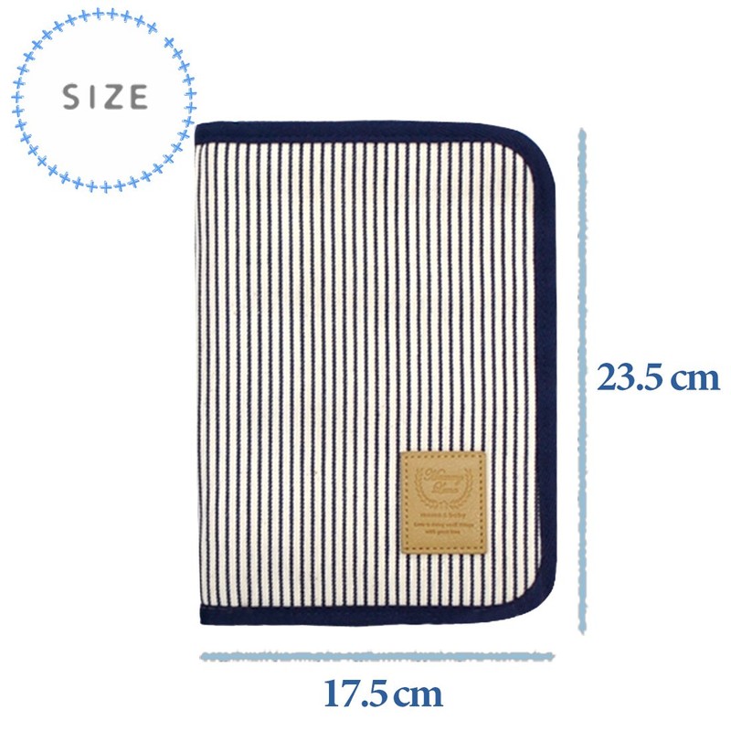 アビックス マミールナ 母子手帳ケース 見開きタイプ M ブラック ヒッコリー 889542