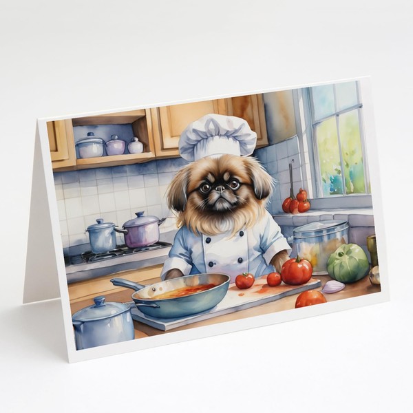 Caroline's Treasures Pekingese The Chef Greeting Cards Pack of 8