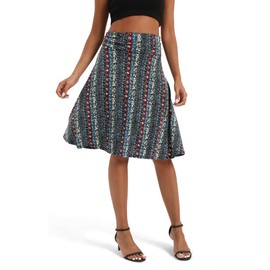 Urban CoCo Women's Ruched High Waist Knee Length Jersey A-Line Stretchy Flared Casual Skirt, #16, Small