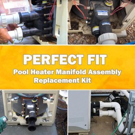 Pool Heater Manifold Assembly Replacement Kit for Pentair MasterTemp 175, 200, 250, 300, 400 & Sta-Rite Max-e-Therm SR200, SR333, SR400, 77707-0205, 77707-0206, 77707-0014, 77707-0015, 77707-0016