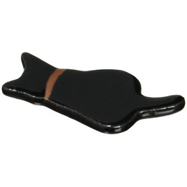 光陽 Pottery Chopstick Rest Black Approximately/6 X/2.5 cm carring-have Cat Chopstick Rest 23482