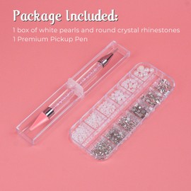 BUNNIEBEAUTY BUNNIEBEAUTY 2700 pcs Nail Pearls and Nail Crystals Rhinestones Diamonds Kit with Premium Wax Pencil for rhinestones, for Nail Decorations and nail art, Nail charms and gems, Gifts for Women