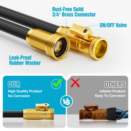 JTTHKK Garden Hose Non-Expandable 50ft, Outdoor and Garden Flexible Water Hose with 10 Function Nozzles, Portable, Kink-Free, Rust Proof, Lightweight Hose for Yard, Car Wash, Lawn, Camper, Easy to Store