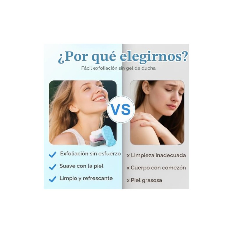 Esponja mágica exfoliante para baño, cepillo corporal reutilizable suave con