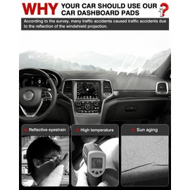 Cartist Dashboard Cover Mat for 2011-2019 2020 2021 Jeep Grand Cherokee Accessories Dash Cover Suede Dash Mat Sunshade Glare UV Rays Protector (NOT for Jeep Cherokee & Grand Cherokee L)