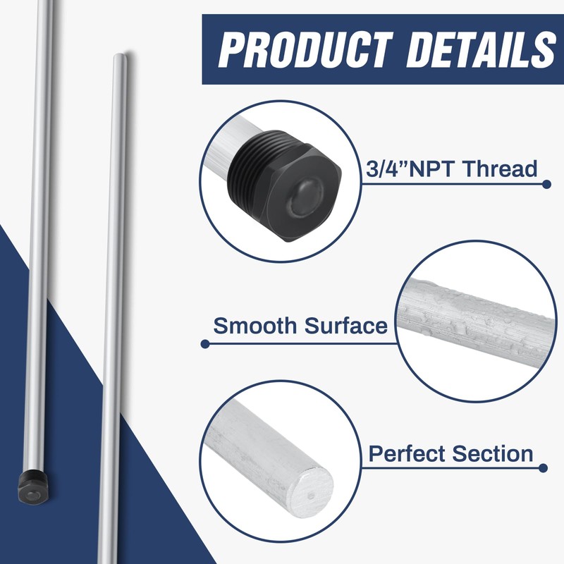 Tandefio 1 Pcs Anode Rod for Hot Water Heater Aluminum