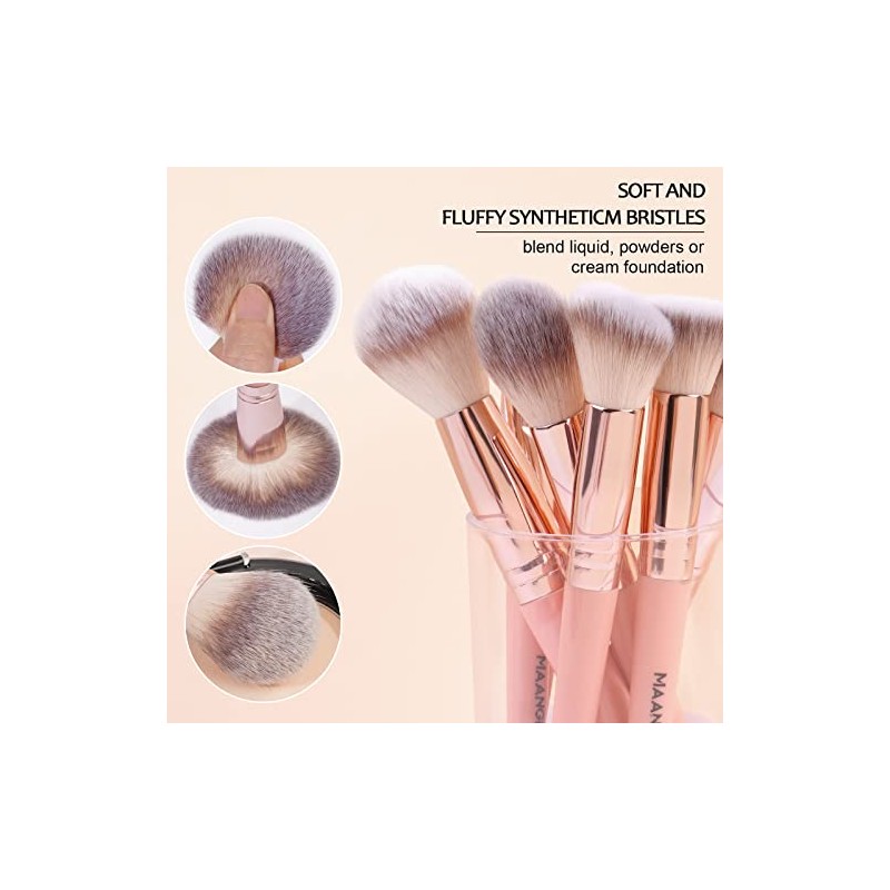 Brochas de Maquillaje Kit 18 Piezas Profesional Sintéticos de Alta