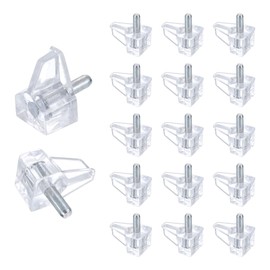 sourcing map 45 Pcs Clear Shelf Support Pegs, 3mm Cabinet Shelf Pins, Shelf Clips Holder Bracket for Cabinets Kitchen Furniture Book Shelves Cupboard