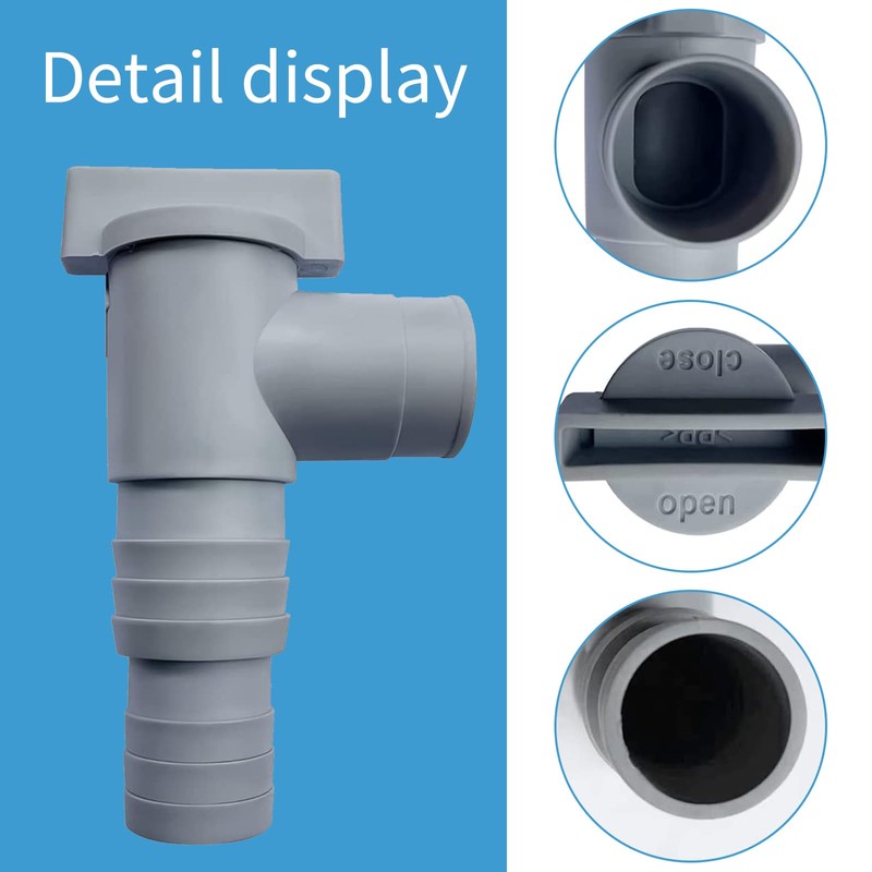 Maintenance tap, 2 pieces shut-off valve for pools with 32
